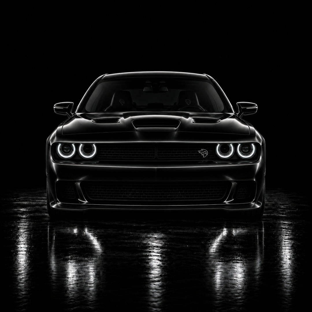 Black Dodge Challenger SRT Hellcat studio render