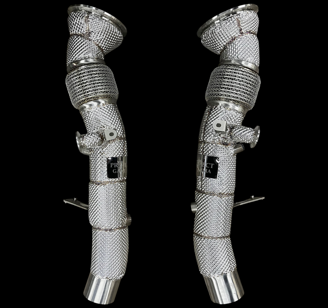 Ferrari 296 GTB / GTS Stainless Steel Valved Exhaust System &amp; Heat Shield Performance Downpipes