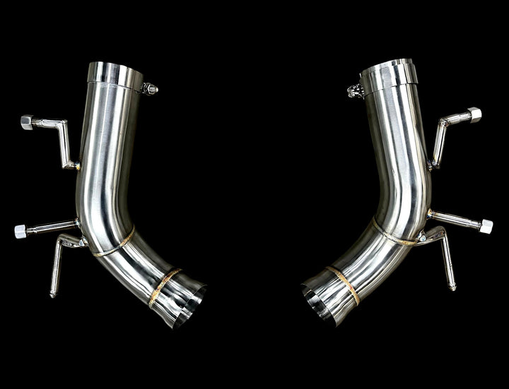 Ferrari 296 GTB / GTS Stainless Steel Valved Exhaust System &amp; Heat Shield Performance Downpipes