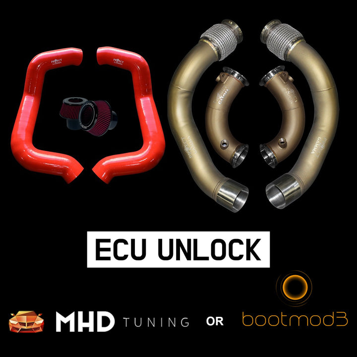 BMW M5 | M8 (F90/F91/F92/F93) Primary and Secondary Downpipes, Intakes, Filters, and Tuning Package (Bootmod 3 or MHD) | ECU Unlock Package
