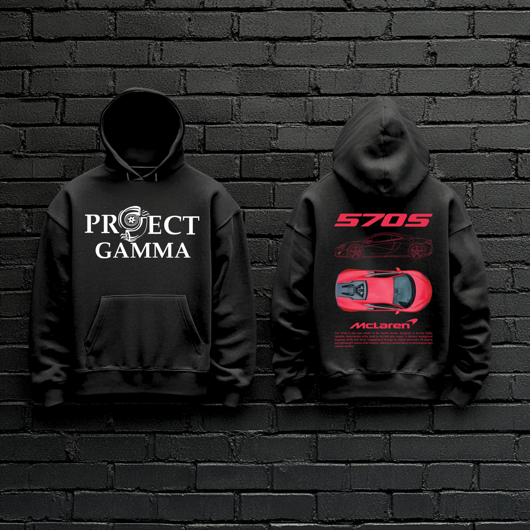 MCLAREN / 570S Garage Wall Art - Unisex Double Sided Hoodie