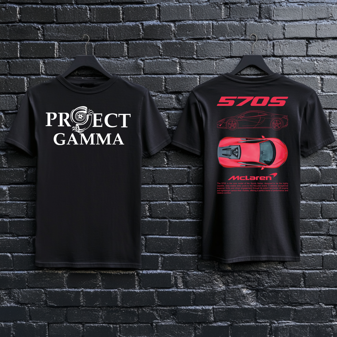 MCLAREN / 570S Garage Wall Art - Unisex Double Sided T-Shirt