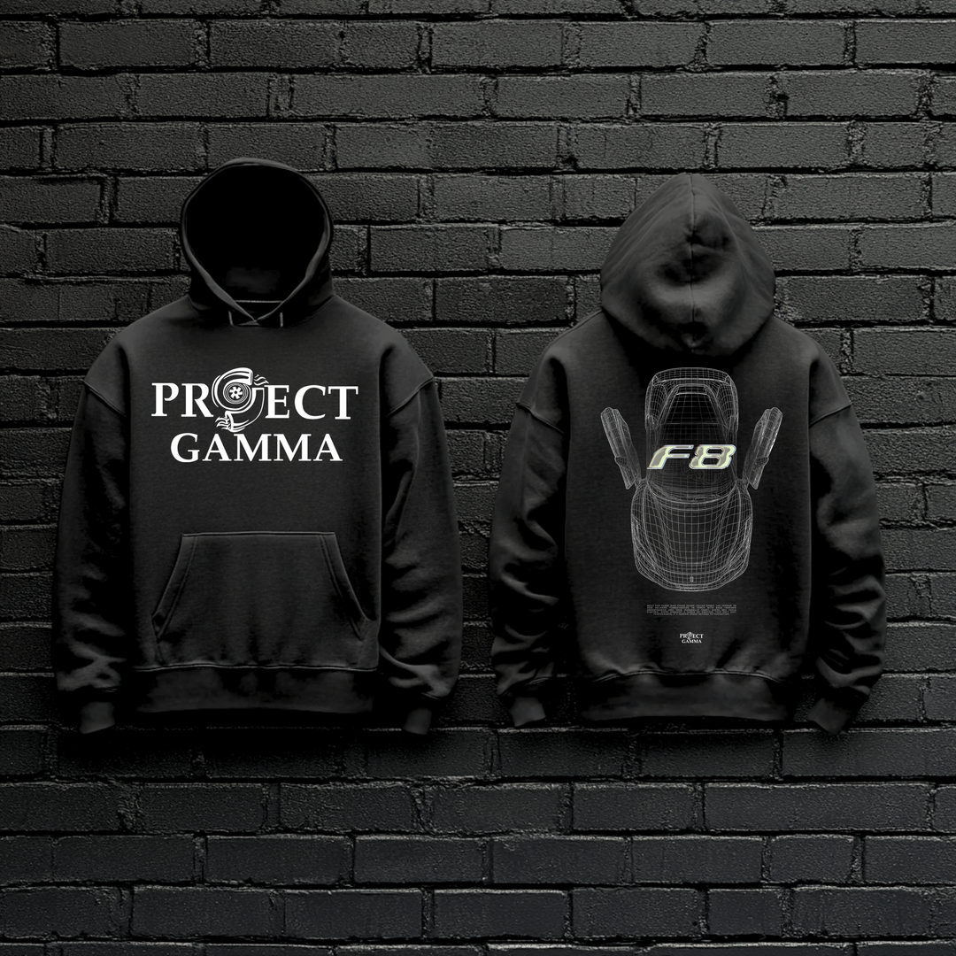 FERRARI / F8 Blueprint - Unisex Double Sided Hoodie