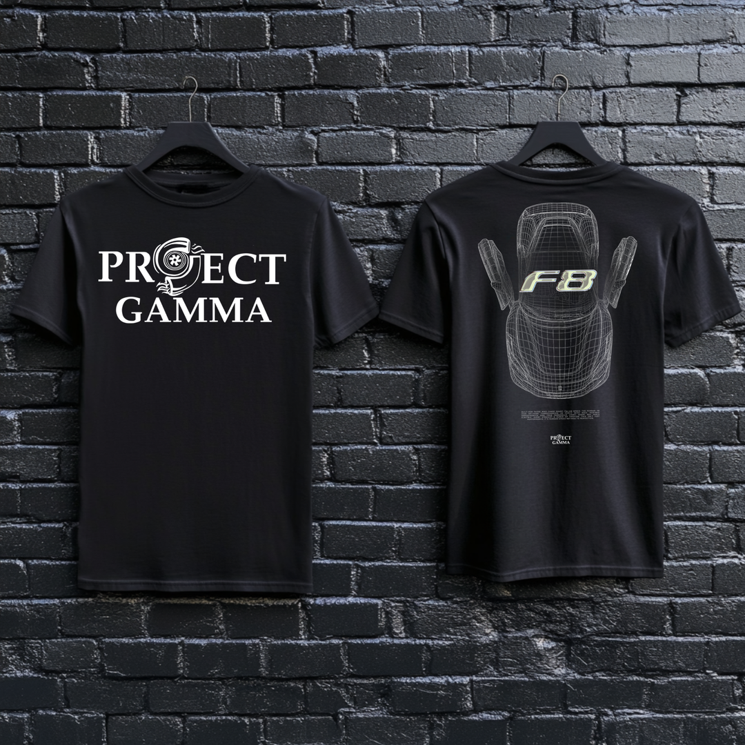 FERRARI / F8 Blueprint - Unisex Double Sided T-Shirt