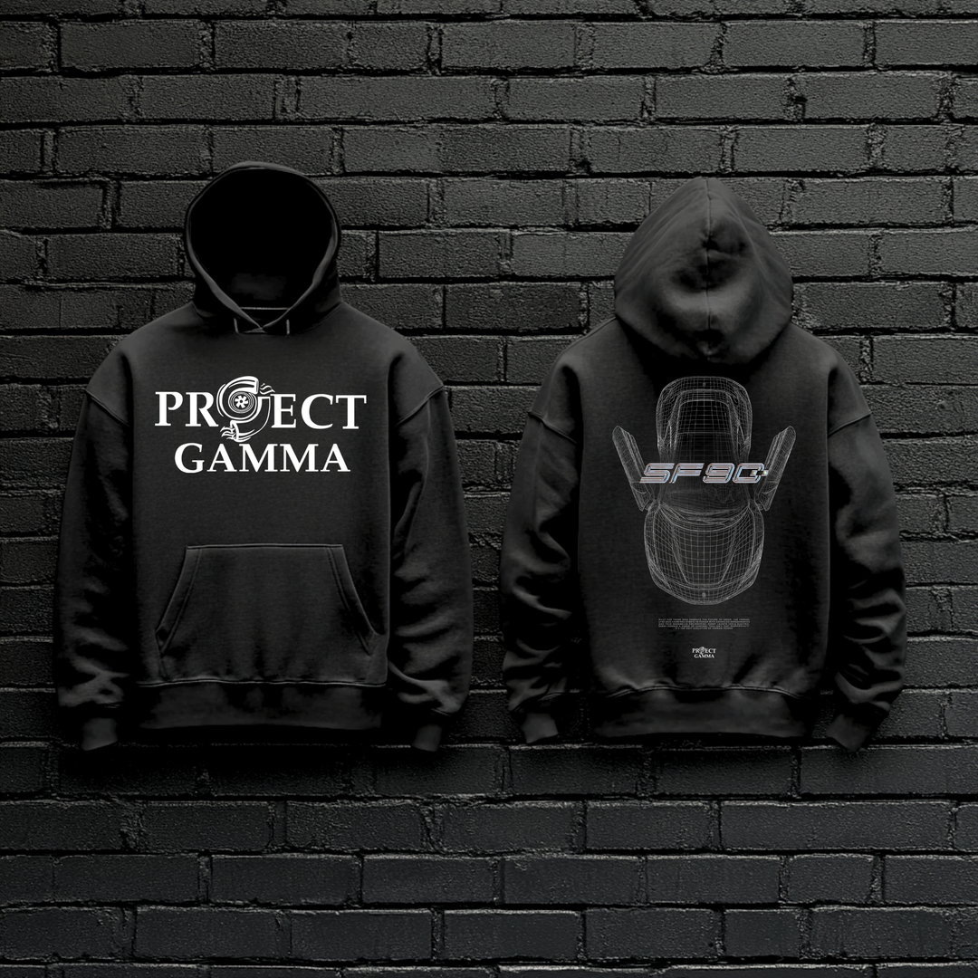 FERRARI / SF90 Blueprint - Unisex Double Sided Hoodie