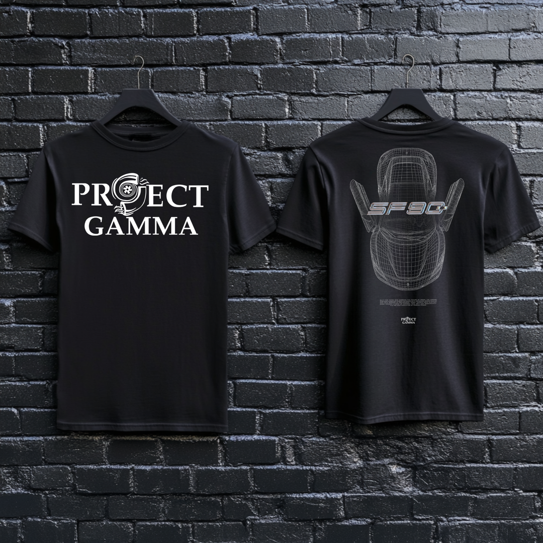 FERRARI / SF90 Blueprint - Unisex Double Sided T-Shirt