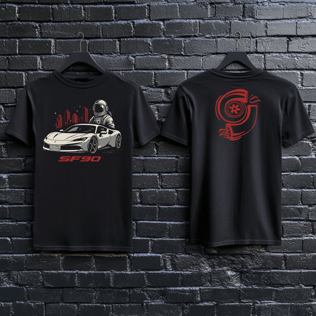 FERRARI / SF90 Astronaut - Unisex Double Sided T-Shirt