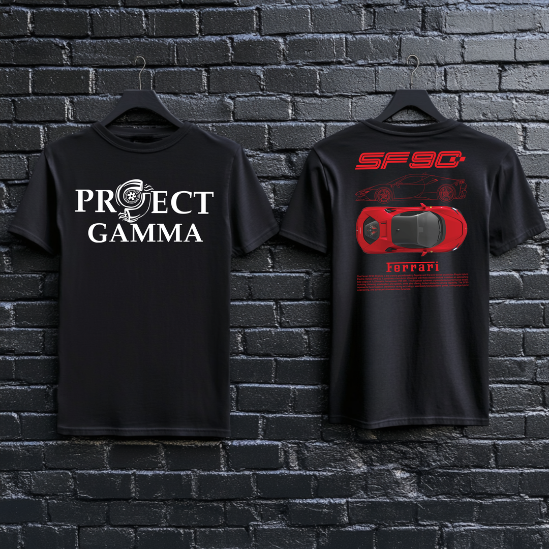 FERRARI / SF90 Garage Wall Art - Unisex Double Sided T-Shirt