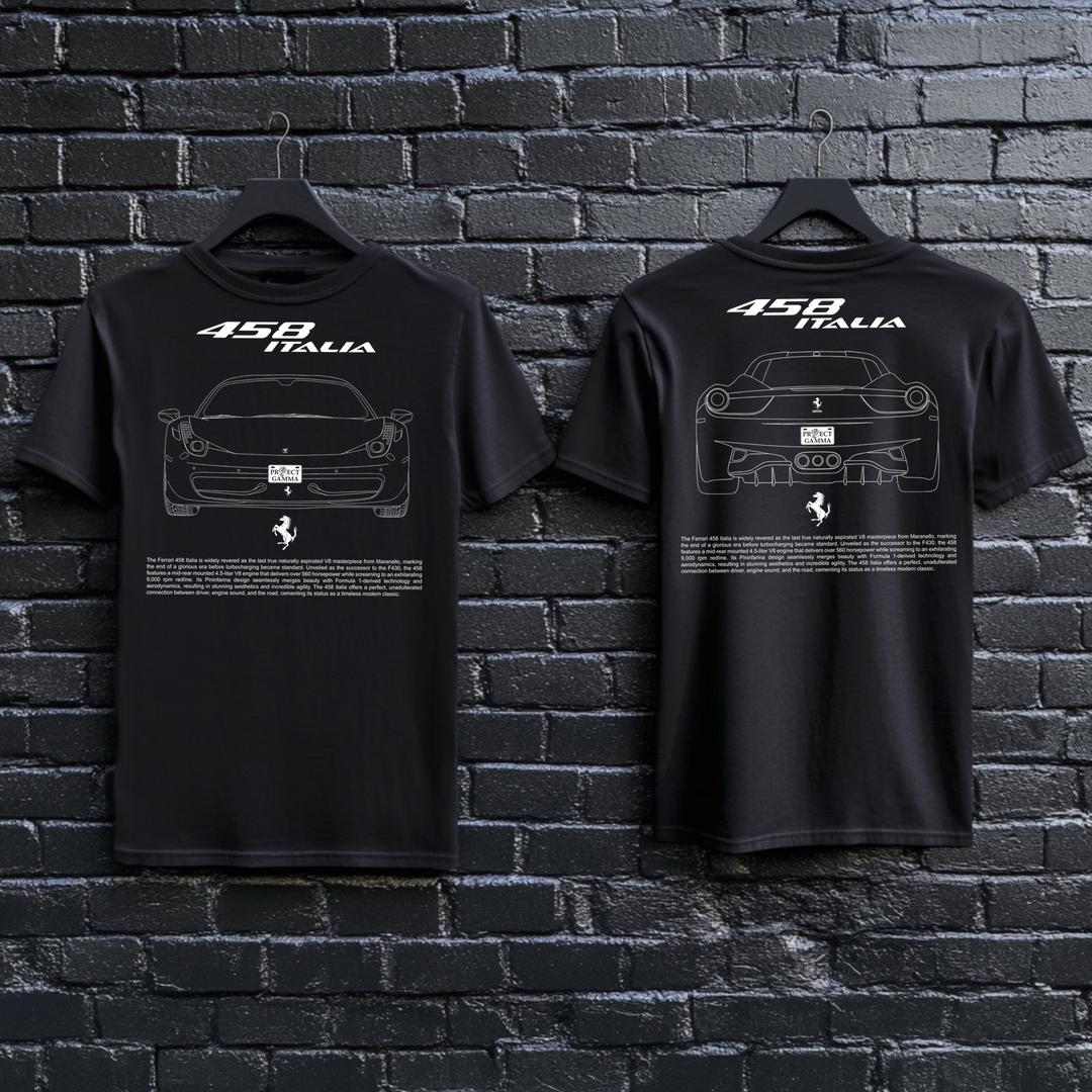 FERRARI / 458 ITALIA Dual-View Technical Series - Unisex Double Sided T-Shirt