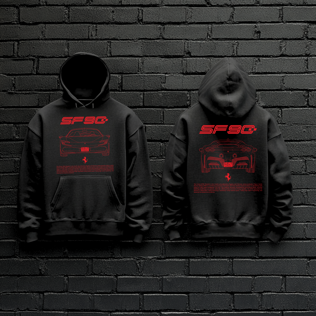FERRARI / SF90 Dual-View Technical Series - Unisex Double Sided Hoodie