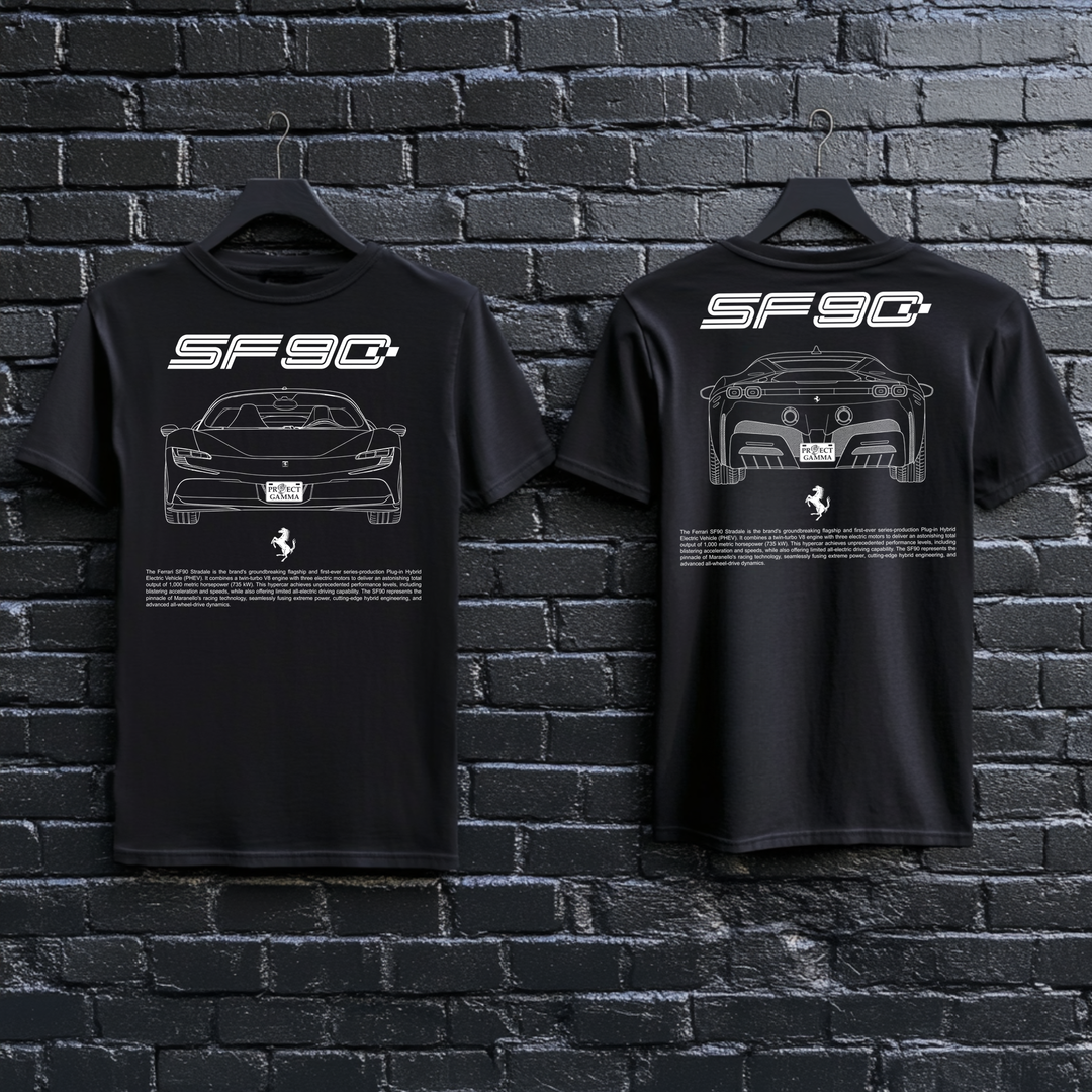 FERRARI / SF90 Dual-View Technical Series - Unisex Double Sided T-Shirt