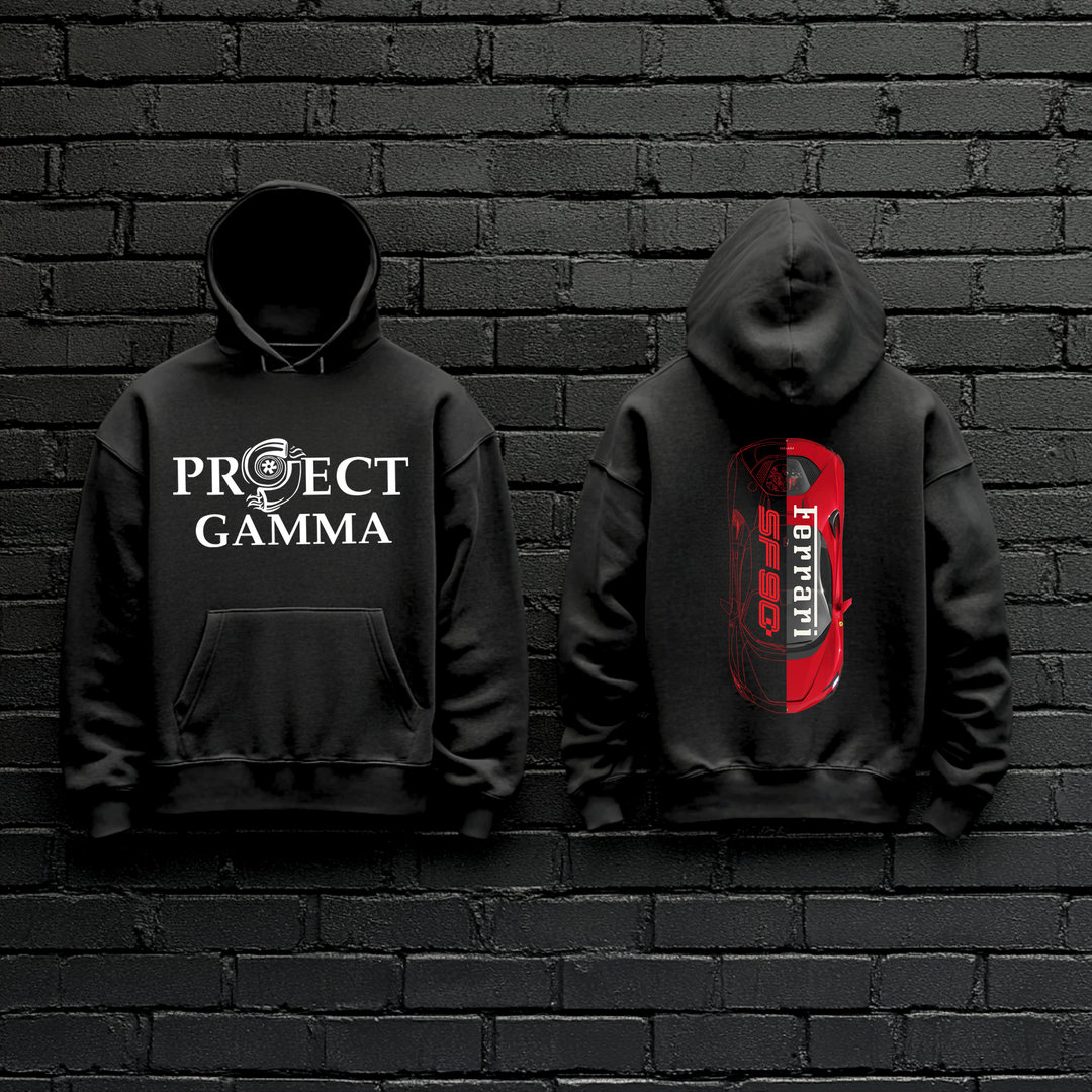 FERRARI / SF90 Split-Identity Vector - Unisex Double Sided Hoodie