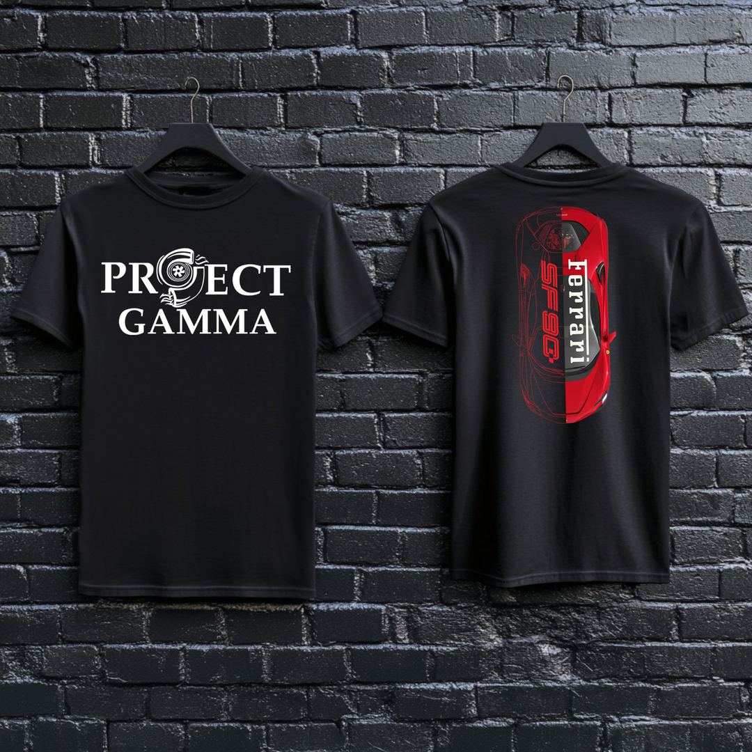 FERRARI / SF90 Split-Identity Vector - Unisex Double Sided T-Shirt