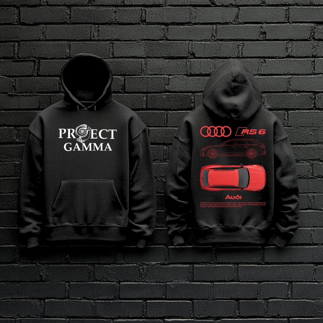 AUDI / RS6 Garage Wall Art - Unisex Double Sided Hoodie