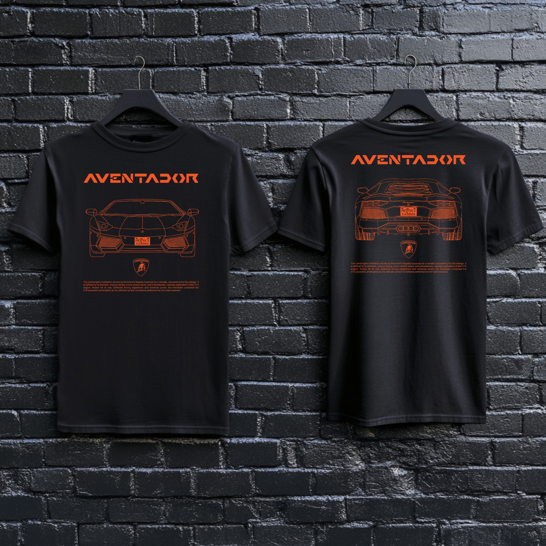 LAMBORGHINI / AVENTADOR Dual-View Technical Series - Unisex Double Sided T-Shirt
