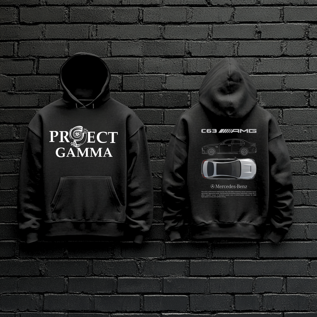 MERCEDES / AMG C63 Garage Wall Art - Unisex Double Sided Hoodie