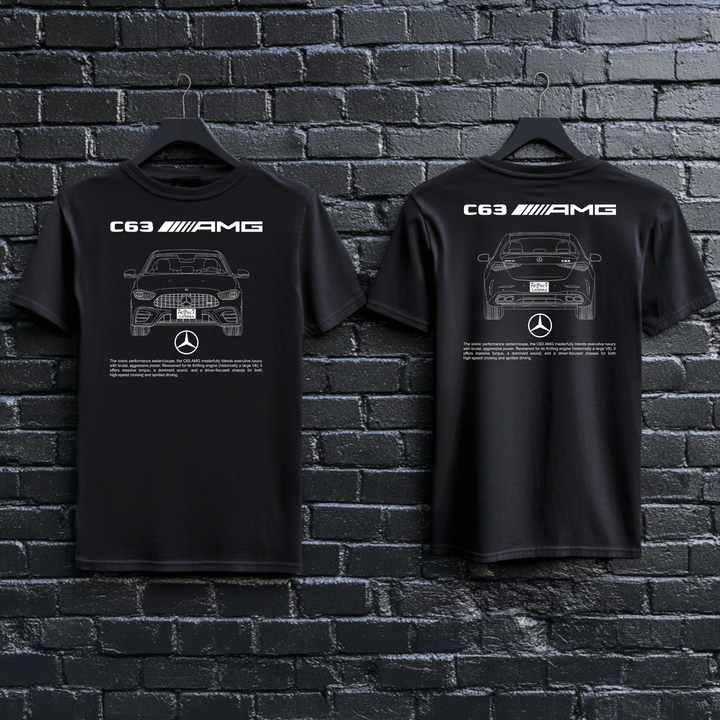 MERCEDES / AMG C63 Dual-View Technical Series - Unisex Double Sided T-Shirt