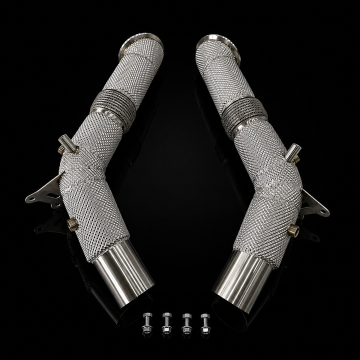 Project Gamma Ferrari SF90 Race Exhaust System – Catless Downpipes + Titanium Exhaust
