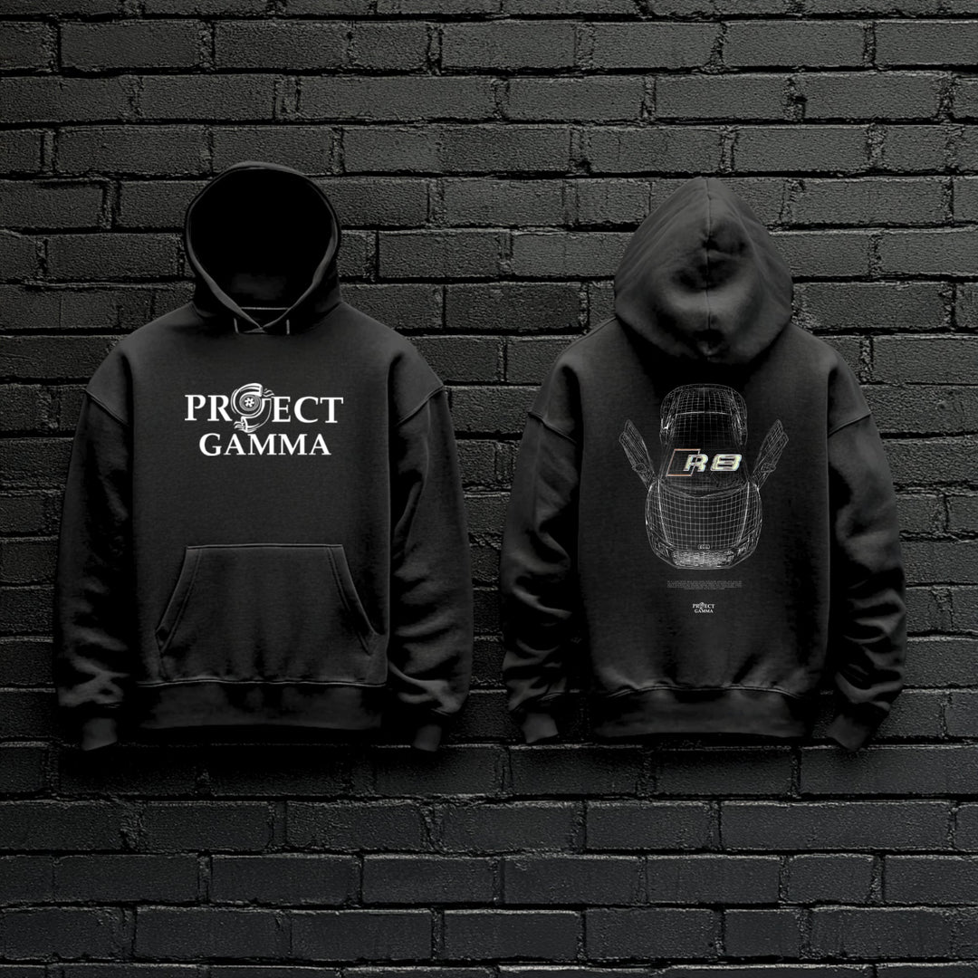 AUDI / R8 Blueprint - Unisex Double Sided Hoodie