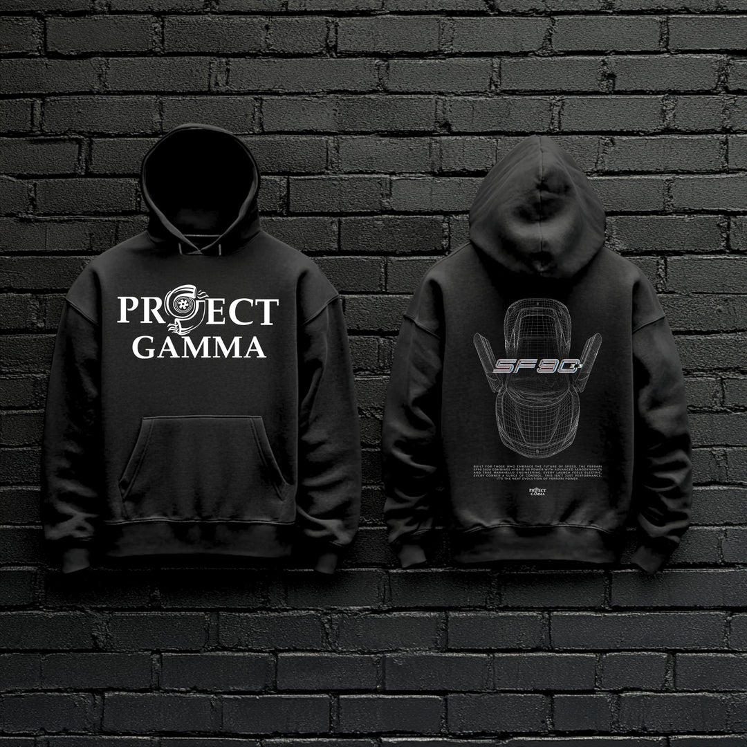 FERRARI / SF90 Blueprint - Unisex Double Sided Hoodie