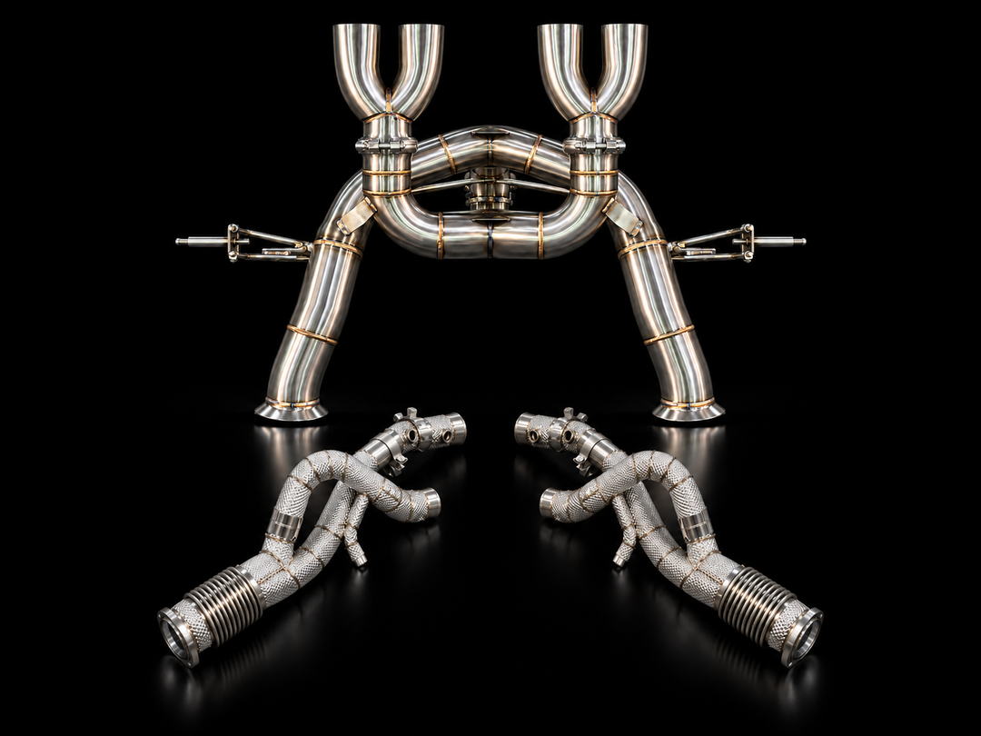 Project Gamma Lamborghini Revuelto Race Exhaust System | Catless Downpipes + Stainless Steel Exhaust