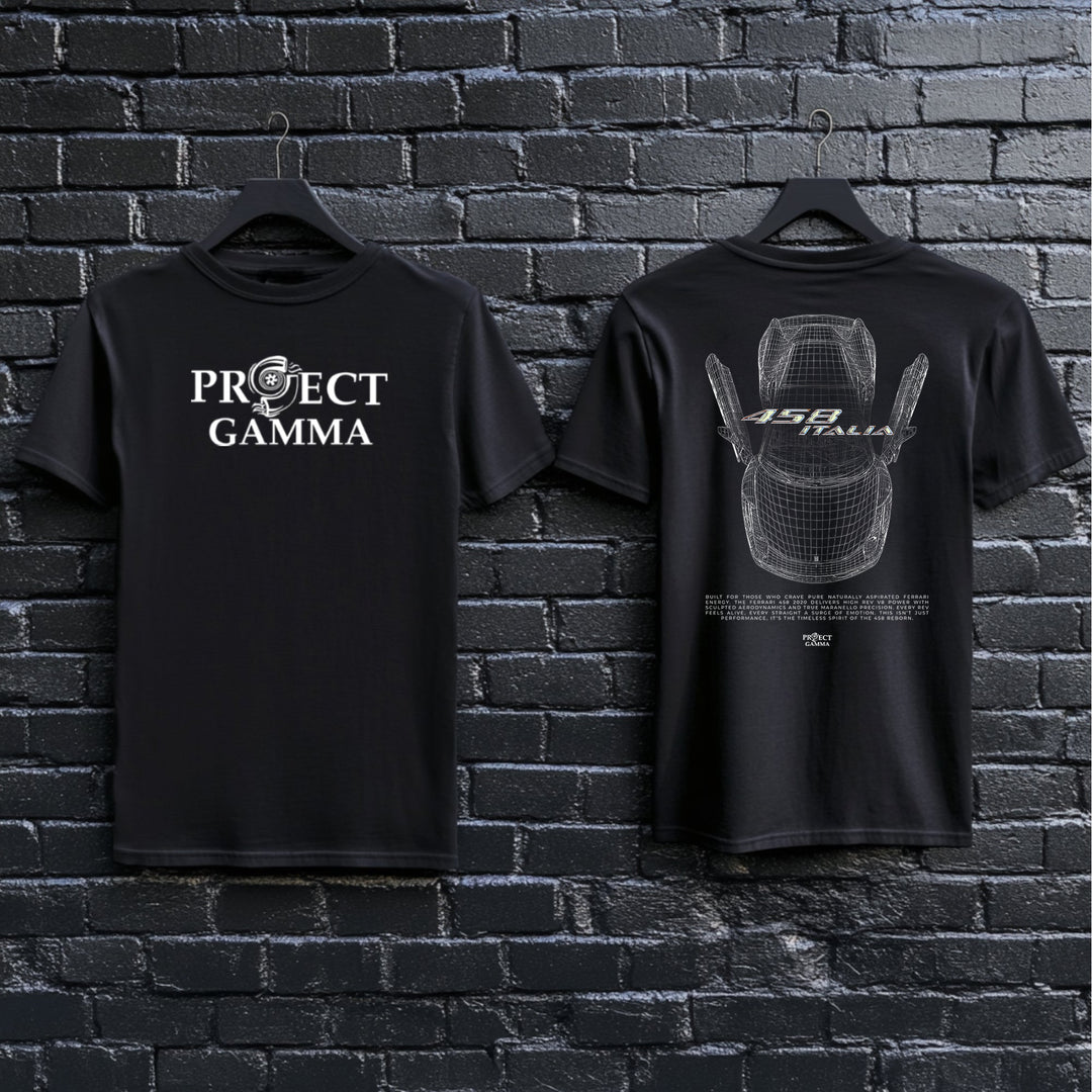 FERRARI / 458 ITALIA Blueprint - Unisex Double Sided T-Shirt